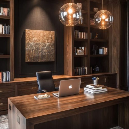 16 Design Ideas for a Cozy Modern Home Office with Black Walls and Natural Light - Wellness Wink